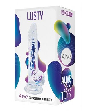 Прозорий фалоімітатор Alive Jelly Dildo Lusty (м'ята упаковка!!!) SO5553-R фото