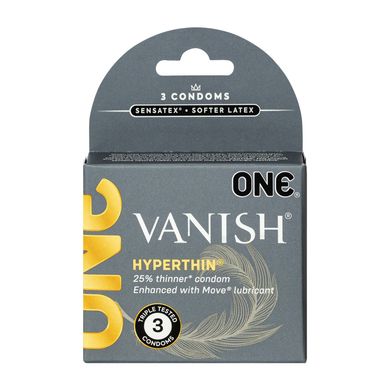 Презервативы ONE Vanish Hyperthin 3 шт, картонная коробка