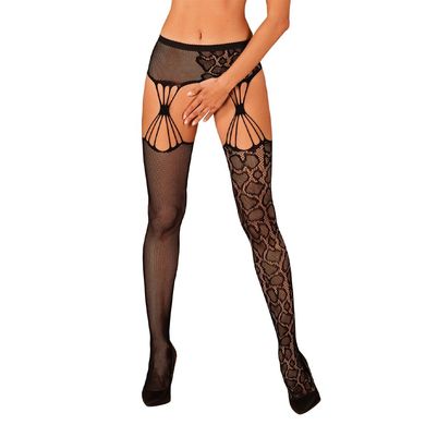 Еротичні колготки-бодістокінг Obsessive Garter stockings S821 S/M/L, імітація панчіх і пояса для пан SO8162 фото