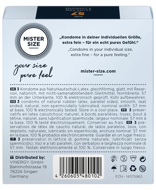 Презервативы Mister Size - pure feel - 57 (3 condoms), толщина 0,05 мм SO8035 фото