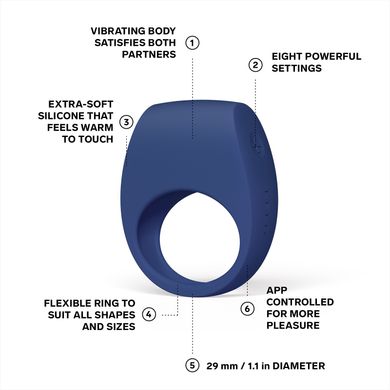 Ерекційне кільце з вібрацією LELO Tor 3 Base Blue