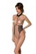 Эротическое боди Passion TRISHA BODY, L/XL, beige, с открытыми чашками