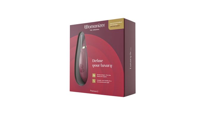 Вакуумний кліторальний стимулятор Womanizer Premium 2 - Bordeaux, функції Autopilot та Smart Silence SO8750 фото