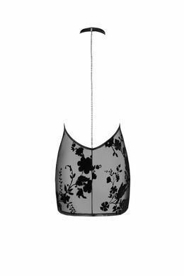 Фото 【Сукня Noir Handmade F313 Mythos mini flocked mesh dress with jewelry rhinestone chain - S】 артикул 【SX0315】 для покупки у FunLove