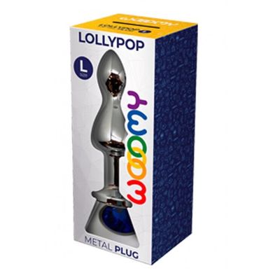 Металлическая анальна пробка Wooomy Lollypop Double Ball Metal Plug Blue L диаметр 3,5, длина 10,5см SO7419 фото