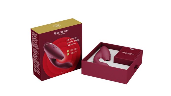 Вакуумний кліторальний стимулятор Womanizer Duo 2 - Bordeaux (м'ята упаковка!!!) SO8755-R фото