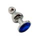 Металлическая анальна пробка Wooomy Lollypop Double Ball Metal Plug Blue L диаметр 3,5, длина 10,5см SO7419 фото 1