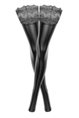 Панчохи з мокрим ефектом Noir Handmade F135 Powerwetlook stockings, S, без мисків