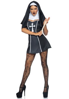 Костюм черниці Leg Avenue Naughty Nun L, сукня, головний убір SO8552 фото