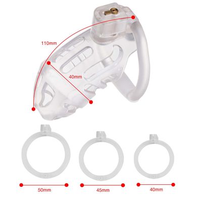 Клітка для пеніса LOCKINK SEVANDA Plastic Penis Chastity Cage - Transparent