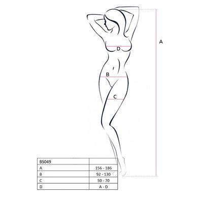 Фото 【Бодістокінг Passion BS049 red, комбінезон, імітація топа, панчох і пояса】 артикул 【PBS049R】 для покупки у FunLove
