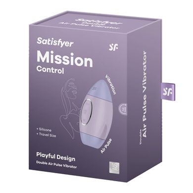 Вакуумный стимулятор с вибрацией Satisfyer Mission Control Violet, 2 независимых мотора