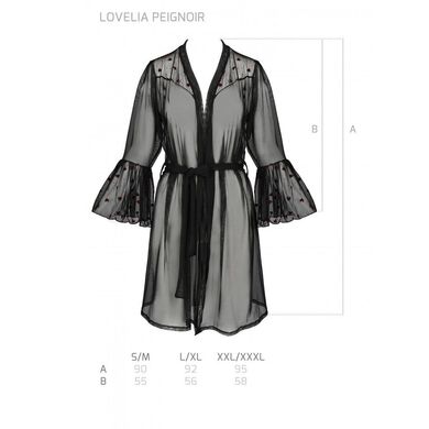 Повітряний пеньюар LOVELIA PEIGNOIR black L/XL - Passion SO4771 фото