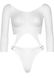 Эротическое боди Leg Avenue Top bodysuit with thong back White