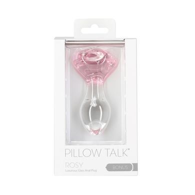 Стеклянная анальная пробка Pillow Talk Rosy Luxurious Glass Anal Plug, ⌀3,3 см, вибропуля в подарок SO6834 фото