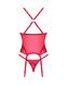 Прозрачный корсет Obsessive Lacelove corset XL/2XL Red, кружево, подвязки для чулок SO8651 фото 4