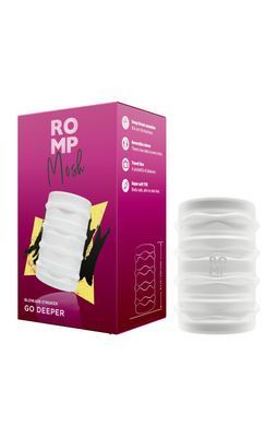 Фото 【М&rsquo;який мастурбатор Romp Mosh Transparent, двосторонній, наскрізний, для пар та мінету】 артикул 【SO8732】 для покупки у FunLove