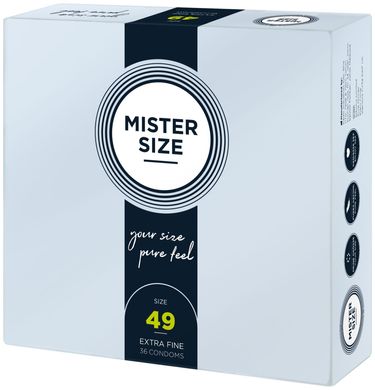 Презервативи Mister Size - pure feel - 49 (36 condoms), товщина 0,05 мм (м'ята упаковка!!!)