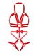 Портупея-тедді з ременів Leg Avenue Studded O-ring harness teddy S Red, екошкіра SO8560 фото 5