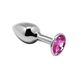 Металева анальна пробка з кристалом Alive Mini Metal Butt Plug Pink M SO6002 фото 1