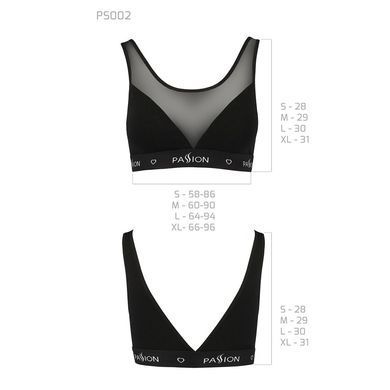 Фото 【Топ с прозрачной вставкой Passion PS002 TOP S, black】 артикул 【SO4201】 для покупки на FunLove