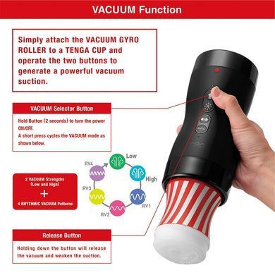 Фото 【Автоматичний мастурбатор Tenga VACUUM GYRO ROLLER SET, ротація та вакуум, сумісний з Tenga Cup】 артикул 【SO7041】 для покупки у FunLove