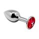 Металева анальна пробка з кристалом Alive Mini Metal Butt Plug Red L