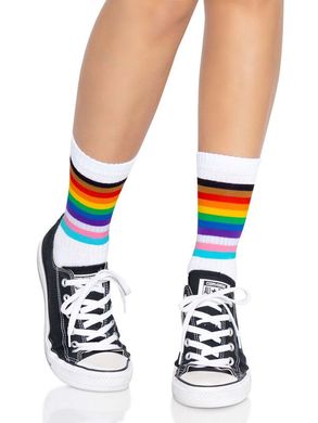 Носки женские в полоску Leg Avenue Pride crew socks Rainbow, 37–43 размер