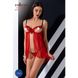 Прозрачный пеньюар с открытой грудью CHERRY CHEMISE red S/M - Passion Exclusive, трусики