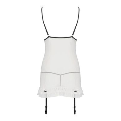 Сорочка прозора з пажами Passion ORIHIME CHEMISE XXL/XXXL, white, трусики, стрепи