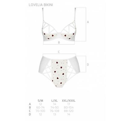 Эротический комплект с рисунком Passion LOVELIA BIKINI S/M, white