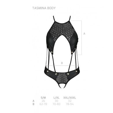 Розпродаж!!! Боді з екошкіри з ремінцями та перфорацією Tamaris Body black L/XL — Passion SO5793 фото