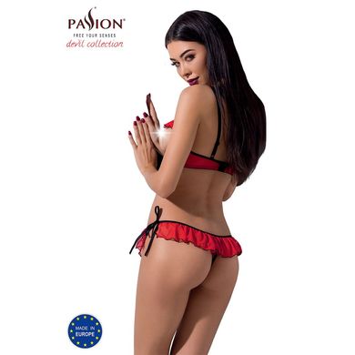 Комплект белья CHERRY SET OpenBra red S/M - Passion Exclusive: открытый лиф, трусики-юбочка PS25508 фото