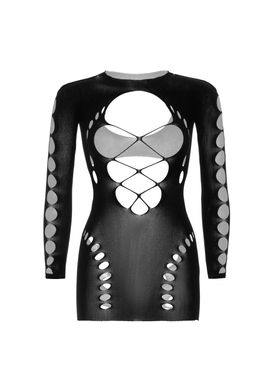 Безшовна мінісукня Leg Avenue Long sleeve cut out mini dress One size Black SO8570 фото