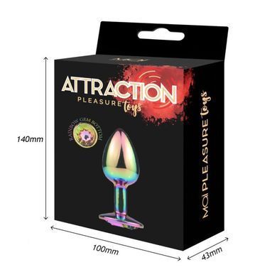 Фото 【Металлическая анальная пробка MAI Attraction Toys №72 RAINBOW (мятая упаковка)】 артикул 【SO6038-R】 для покупки на FunLove