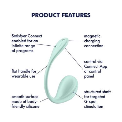 Виброяйце Satisfyer Smooth Petal Connect App Mint