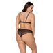 Комплект білизни Passion AMBERLY SET 4XL/5XL black, ліф, трусики бразиліана, люрексова нитка