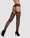 Сітчасті панчохи-стокінги з квітковим малюнком Obsessive Garter stockings S207 S/M/L, чорні, імітаці SO7266 фото 2