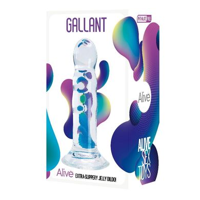 Прозорий фалоімітатор Alive Gallant Jelly Dildo (м'ята упаковка) SO6025-R фото