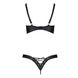 Комплект из экокожи Passion Celine Bikini 6XL/7XL black, открытый бра, стринги со шнуровкой SO7058 фото 8