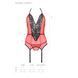 Корсет с пажами для чулок Passion PEONIA CORSET XXL/XXXL red стринги