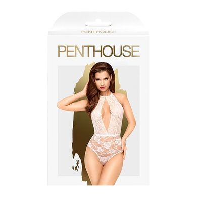 Боді з глибоким декольте та високими трусиками Penthouse - Toxic Powder White L/XL