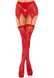 Панчохи Leg Avenue Leg Avenue Lace thigh highs & garterbelt Red One Size