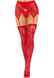 Панчохи Leg Avenue Leg Avenue Lace thigh highs & garterbelt Red One Size