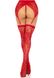 Панчохи Leg Avenue Leg Avenue Lace thigh highs & garterbelt Red One Size