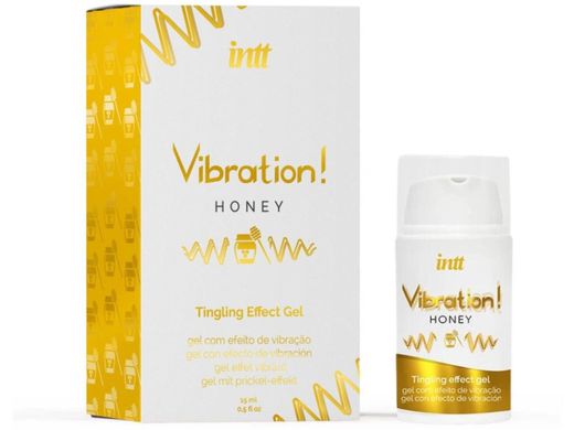 Рідкий вібратор Intt Vibration Honey (15 мл), густий гель, дуже смачний, діє до 30 хвилин