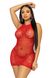 Платье-сетка со стразами Leg Avenue Rhinestone halter mini dress Red, открытая спина, one size SO7958 фото 3