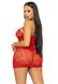 Платье-сетка со стразами Leg Avenue Rhinestone halter mini dress Red, открытая спина, one size SO7958 фото 5