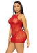 Платье-сетка со стразами Leg Avenue Rhinestone halter mini dress Red, открытая спина, one size SO7958 фото 4
