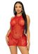 Платье-сетка со стразами Leg Avenue Rhinestone halter mini dress Red, открытая спина, one size SO7958 фото 1